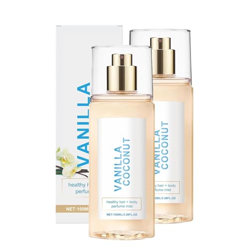 Vanille-Kokos Parfum für Haar & Körper, 100ml - Leichter Duft mit Jojobaöl, pflegend & hydratisierend, langanhaltend & nicht klebend, für Damen (100ml, 2 PCS) von SRBIRD