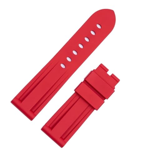 SRDRK 22/24 mm Gummiarmband als Ersatz für das wasserdichte Silikonarmband der Panerai-Serie(Red,24mm) von SRDRK