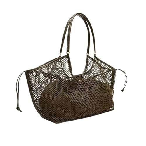 SRDRK Damen Große Kapazität Mesh Strand Reise Schultertasche Casual Shopper Totes Strand Aufbewahrung Tote Bag Damen Handtasche Netztasche, grün, Einheitsgröße von SRDRK