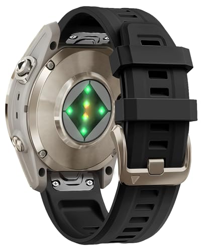 SRDRK Für Garmin Fenix ​​7s 6s 5s Pro Solar Silikon Licht Gold Schnalle Quick 20mm Uhrenarmbänder Ersatz für Garmin Epix Pro Gen 2 42mm Descent Mk2s/3/3i für Frauen Männer(Black) von SRDRK