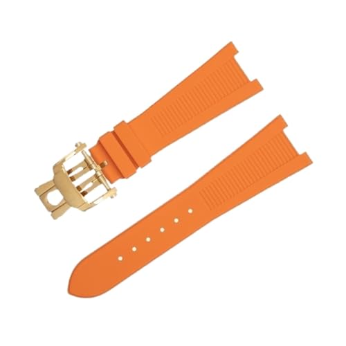 SRDRK Für Nautilus Armband 5711/5712 Original Interface Armband 25-12 MM Für Patek Philippe FKM Fluorkautschuk Uhrenarmbänder Zubehör Strap(Orange) von SRDRK