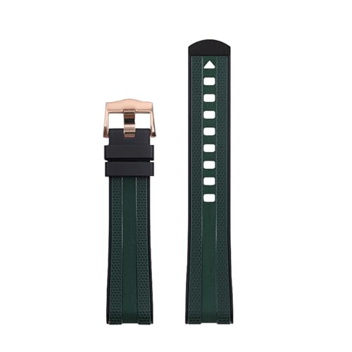 SRDRK Für Omega Seamaster 300 Universe 007 Curved End Fluorkautschuk Silikon Armband 20mm Uhr Soft Strap Herren Ersatz(Black Green 4) von SRDRK