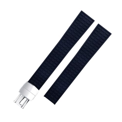 SRDRK Für Patek Strap Für Philippe Aquanaut 5067A-001 Gürtel Armband 19mm Weiche Fluororubber FKM Gummi Uhr Band Zubehör(Dark Blue2) von SRDRK