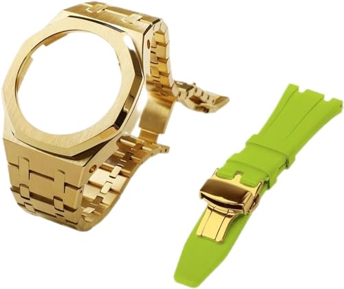 SRDRK Metall-Uhrengehäuse, Lünette und Fluorkautschuk-Uhrenarmband, Kombinationsset, für GA2100, GA2110, GAB2100, GM2100, Mod Kit für volle Uhr, GM-2100 von SRDRK