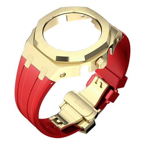 SRDRK Modifikationsset 4. Generation für Casioak GA2100 Mod Kit Set Metalllünette Gehäuse und Silikon-Gummiband kompatibel mit GA-2110 mit Werkzeug, Einheitsgröße von SRDRK