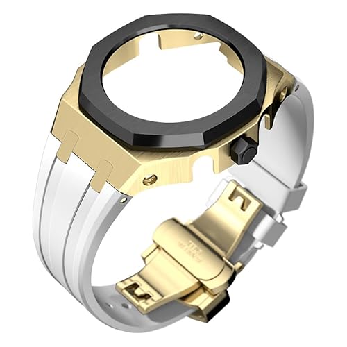 SRDRK Modifikationsset 4. Generation für Casioak GA2100 Mod Kit Set Metalllünette Gehäuse und Silikon-Gummiband kompatibel mit GA-2110 mit Werkzeug, Einheitsgröße von SRDRK