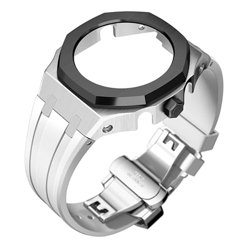SRDRK Modifikationsset 4. Generation für Casioak GA2100 Mod Kit Set Metalllünette Gehäuse und Silikon-Gummiband kompatibel mit GA-2110 mit Werkzeug, Einheitsgröße von SRDRK