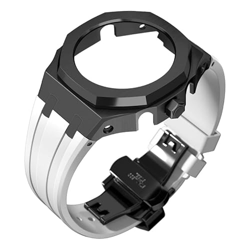SRDRK Modifikationsset 4. Generation für Casioak GA2100 Mod Kit Set Metalllünette Gehäuse und Silikon-Gummiband kompatibel mit GA-2110 mit Werkzeug, Einheitsgröße von SRDRK