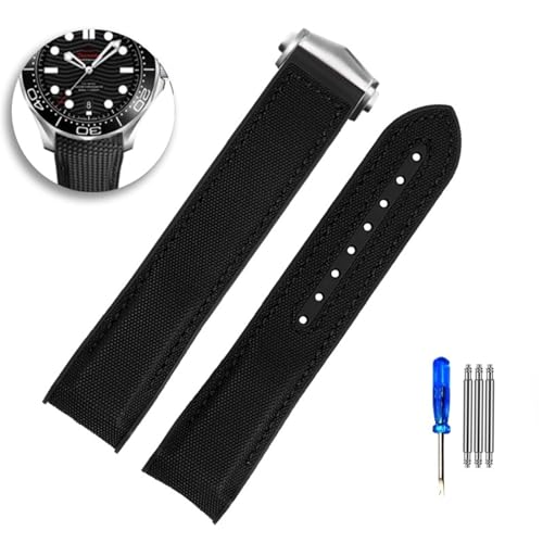 SRDRK Nylon-Uhrenarmband für Omega Seahorse 215.32 OCEAN Universe Super 600 America Cup Limited Edition Canvas wasserdichtes Armband 22 mm 20 mm(K,22mm) von SRDRK