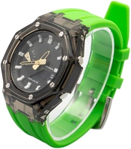 SRDRK Transparentes Modifikationsset für GA2100 GA2110 PC-Gehäuse, für GAB2100 2110 Gummi-Uhrenarmbandabdeckung, Ersatzzubehör, Einheitsgröße von SRDRK