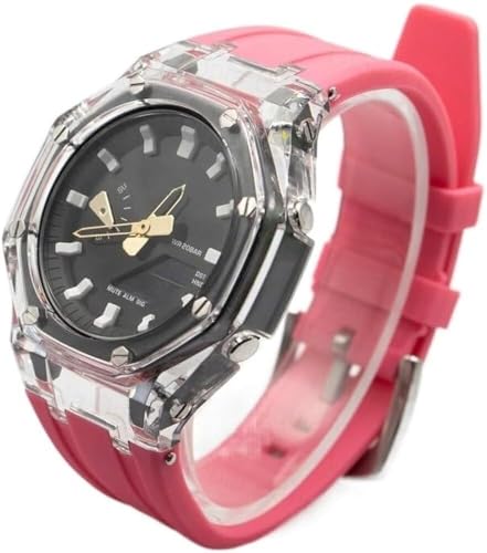SRDRK Transparentes Modifikationsset für GA2100 GA2110 PC-Gehäuse, für GAB2100 2110 Gummi-Uhrenarmbandabdeckung, Ersatzzubehör, Einheitsgröße von SRDRK
