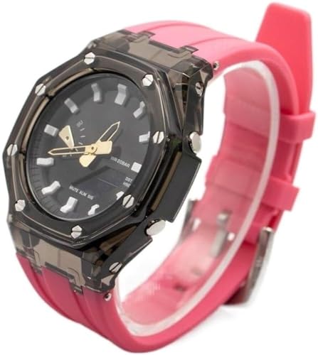 SRDRK Transparentes Modifikationsset für GA2100 GA2110 PC-Gehäuse, für GAB2100 2110 Gummi-Uhrenarmbandabdeckung, Ersatzzubehör, Einheitsgröße von SRDRK