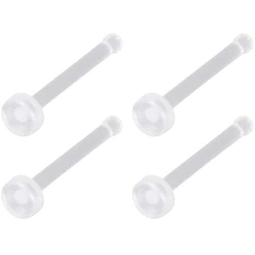 Clear Piercing Retainer Transparent 0.8 mm(20 g) Flach I-förmig Nasen Septum Ringe Set Acryl Steckter Schmuck Kit Kunststoff Nasenpiercing Septumschmuck für Arbeit Chirurgie Damen Herren 4 stk von SREFGAS