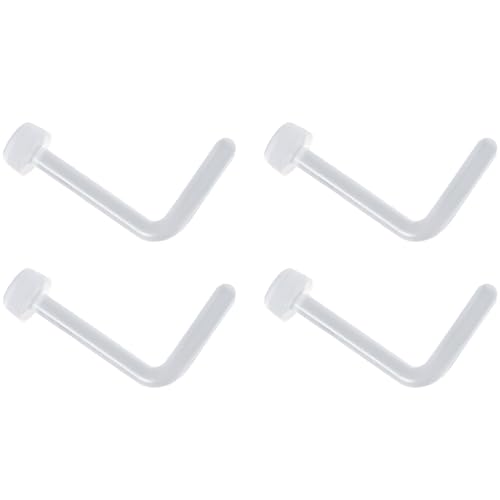 Clear Piercing Retainer Transparent 0.8 mm(20 g) Flach L-förmig Nasen Septum Ringe Set Acryl Steckter Schmuck Kit Kunststoff Nasenpiercing Septumschmuck für Arbeit Chirurgie Damen Herren 4 stk von SREFGAS