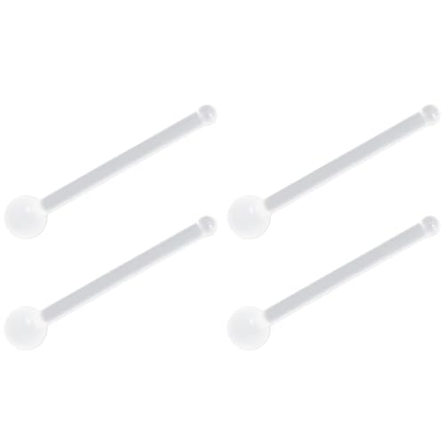 Clear Piercing Retainer Transparent 0.8 mm(20 g) Kugel I-förmig Nasen Septum Ringe Set Kunststoff Nasenpiercing Acryl Steckter Schmuck Kit Septumschmuck für Arbeit Chirurgie Damen Herren 4 stk von SREFGAS