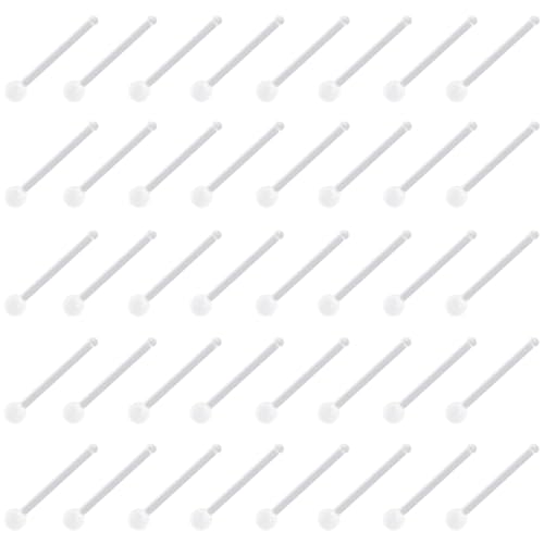 Clear Piercing Retainer Transparent 0.8 mm(20 g) Kugel I-förmig Nasen Septum Ringe Set Kunststoff Nasenpiercing Acryl Steckter Schmuck Kit Septumschmuck für Arbeit Chirurgie Damen Herren 40 stk von SREFGAS
