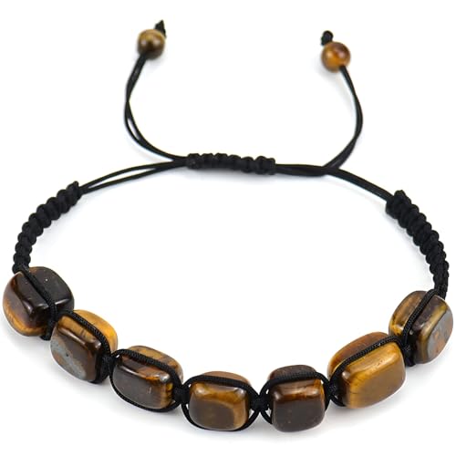 SREFGAS Braun Chakra Armband für Damen Herren Tigerauge Echte Steine Regenbogen Armbänder Natürliche Heilsteine Armband Natural Stones Beaded Bracelet 1 stk SREFGAS Braun Chakra Armband für Damen Herren Tigerauge Echte Steine Regenbogen Armbänder Natürliche Heilsteine Armband Natural Stones Beaded Bracelet 1 stk von SREFGAS