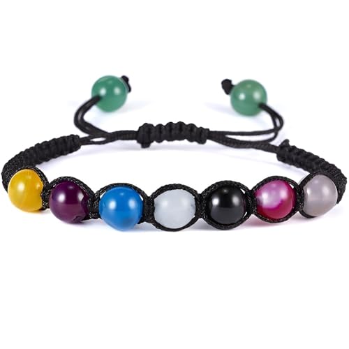 SREFGAS Chakra Armband für Damen Herren 0 G Regenbogen Armbänder Heilsteine Armband Natürliche Echte Steine Natural Stones Beaded Bracelet 1 stk von SREFGAS