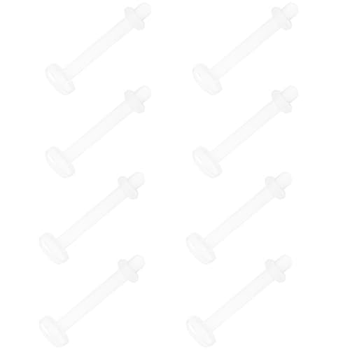 SREFGAS Clear 14 G Nasenpiercing Set für Damen Herren Gerade Acryl Nasenringe Plastik Lippenpiercing Kunststoff Labret Nostril Piercing Klar Ohrringe Earrings Nose Studs 8 stk Retainers Länge 10 MM von SREFGAS