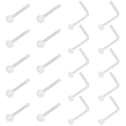 SREFGAS Clear L I-förmige Mix Nasenpiercing Set für Damen Herren Invisible Plastik Nasenringe Nostril Piercing Kunststoff Nasenstecker Klare Nase Retainer Hide Nasen Nose Studs 20 stk SREFGAS Clear L I-förmige Mix Nasenpiercing Set für Damen Herren Invisible Plastik Nasenringe Nostril Piercing Kunststoff Nasenstecker Klare Nase Retainer Hide Nasen Nose Studs 20 stk von SREFGAS
