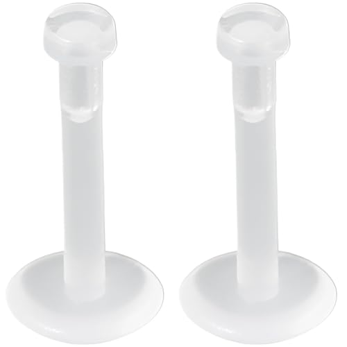 SREFGAS Clear Lippenpiercing Set für Damen Herren 16 G Kunststoff Labret Piercing Retainer Plastik Nasenpiercing Nasenringe Zungenpiercing Earrings Klar Nose Studs Nasen Piercings 2 stk Size 8 MM von SREFGAS