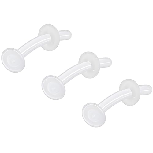 SREFGAS Clear Nasenpiercing Set für Damen Herren 14 G Glas Gebogen Nose Piercing Nasen Retainer Ringe Klar Ohrringe Earrings Augenbrauenpiercing Bauchnabelpiercing 3 stk Size 12 MM SREFGAS Clear Nasenpiercing Set für Damen Herren 14 G Glas Gebogen Nose Piercing Nasen Retainer Ringe Klar Ohrringe Earrings Augenbrauenpiercing Bauchnabelpiercing 3 stk Size 12 MM von SREFGAS