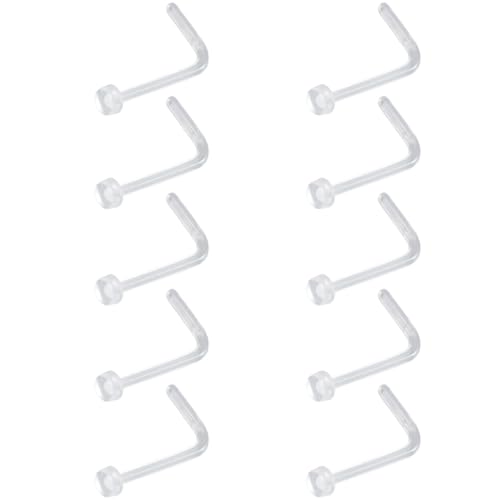 SREFGAS Clear Piercing Retainer Transparent 0.6 mm Flach L-förmig Nasen Septum Ringe Set Acryl Steckter Schmuck Kit Kunststoff Nasenpiercing Septumschmuck für Arbeit Chirurgie Damen Herren 10 stk SREFGAS Clear Piercing Retainer Transparent 0.6 mm Flach L-förmig Nasen Septum Ringe Set Acryl Steckter Schmuck Kit Kunststoff Nasenpiercing Septumschmuck für Arbeit Chirurgie Damen Herren 10 stk von SREFGAS