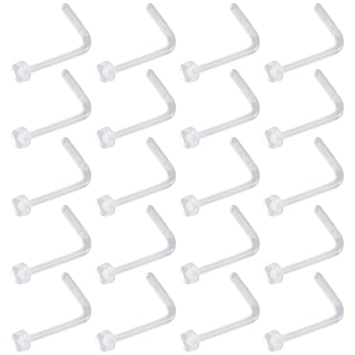 SREFGAS Clear Piercing Retainer Transparent 0.6 mm Flach L-förmig Nasen Septum Ringe Set Acryl Steckter Schmuck Kit Kunststoff Nasenpiercing Septumschmuck für Arbeit Chirurgie Damen Herren 20 stk SREFGAS Clear Piercing Retainer Transparent 0.6 mm Flach L-förmig Nasen Septum Ringe Set Acryl Steckter Schmuck Kit Kunststoff Nasenpiercing Septumschmuck für Arbeit Chirurgie Damen Herren 20 stk von SREFGAS