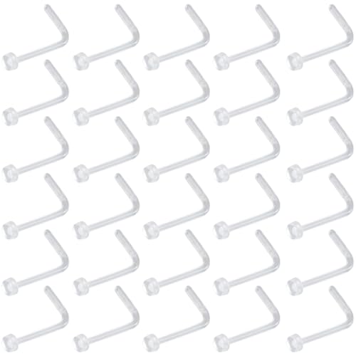 SREFGAS Clear Piercing Retainer Transparent 0.6 mm Flach L-förmig Nasen Septum Ringe Set Acryl Steckter Schmuck Kit Kunststoff Nasenpiercing Septumschmuck für Arbeit Chirurgie Damen Herren 30 stk SREFGAS Clear Piercing Retainer Transparent 0.6 mm Flach L-förmig Nasen Septum Ringe Set Acryl Steckter Schmuck Kit Kunststoff Nasenpiercing Septumschmuck für Arbeit Chirurgie Damen Herren 30 stk von SREFGAS