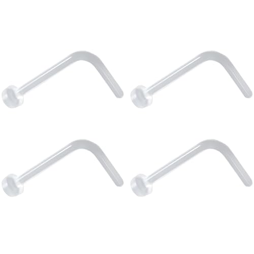 SREFGAS Clear Piercing Retainer Transparent 0.6 mm Flach L-förmig Nasen Septum Ringe Set Acryl Steckter Schmuck Kit Kunststoff Nasenpiercing Septumschmuck für Arbeit Chirurgie Damen Herren 4 stk SREFGAS Clear Piercing Retainer Transparent 0.6 mm Flach L-förmig Nasen Septum Ringe Set Acryl Steckter Schmuck Kit Kunststoff Nasenpiercing Septumschmuck für Arbeit Chirurgie Damen Herren 4 stk von SREFGAS