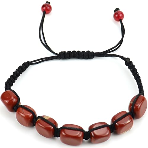 SREFGAS Rot Chakra Armband für Damen Herren Echte Steine Regenbogen Armbänder Natürliche Heilsteine Armband Natural Stones Beaded Bracelet 1 stk von SREFGAS