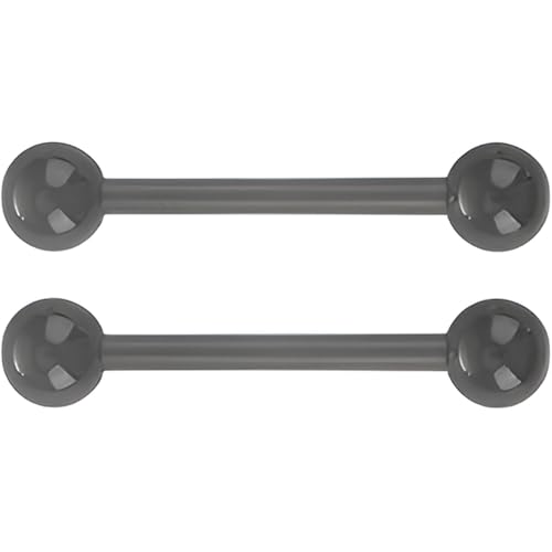 SREFGAS Schwarz Barbell Piercing Set für Damen Herren 14 G Acryl Brustwarzenpiercing Zungenpiercing Helix Kugel Nippelpiercing Bars Kit Nipple Tongue Barbells Schmuck 2 stk Länge 16 MM von SREFGAS