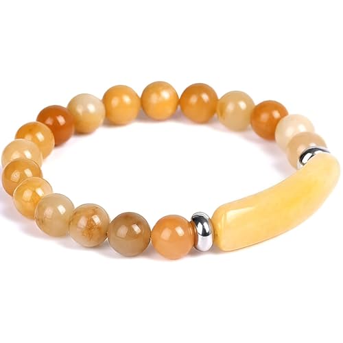 SREFGAS Topas Armband für Damen Women 0 G Echte Steine Armband Hellgelb Edelstein Armbänder Gemstone Schmuck Beaded Bracelets 1 stk von SREFGAS