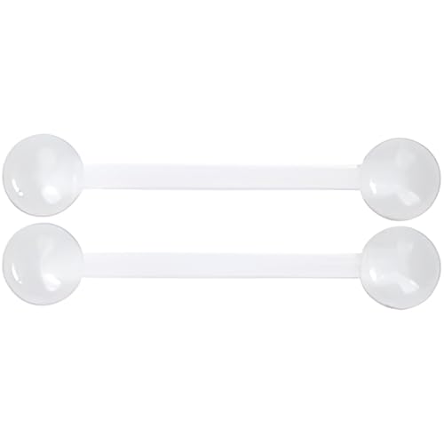 SREFGAS Weiß Leuchtend im Dunkeln Barbell Piercing Set für Damen Herren 14 G Acryl Zungenpiercing Bioflex Brustwarzenpiercing Bar Nippelpiercing Schmuck Kit Helix Kugel 2 stk Länge 16 MM von SREFGAS