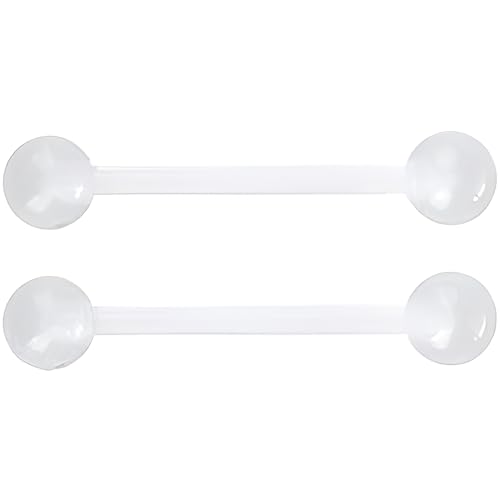 SREFGAS Transparente Leuchtend im Dunkeln Barbell Piercing Set für Damen Herren 14 G Acryl Nippelpiercing Zungenpiercing Nipple Tongue Bar Clear Brustwarzenpiercing Kit Helix Kugel Schmuck 2 stk von SREFGAS