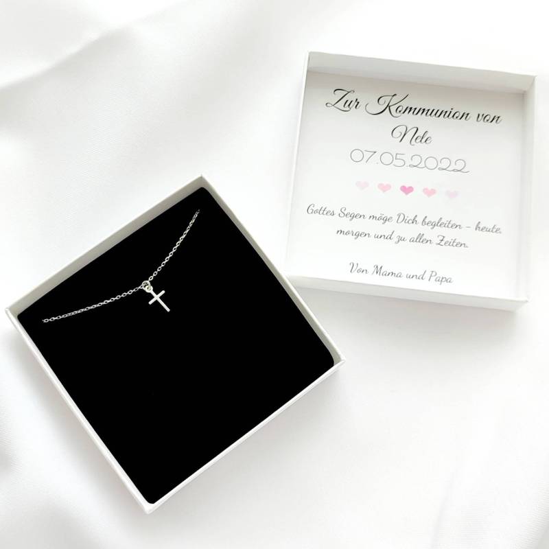 Geschenk Konfirmation Mädchen, Konfirmationsgeschenk Personalisiert, Kreuz Kette Silber 925 von SRJewelryDE