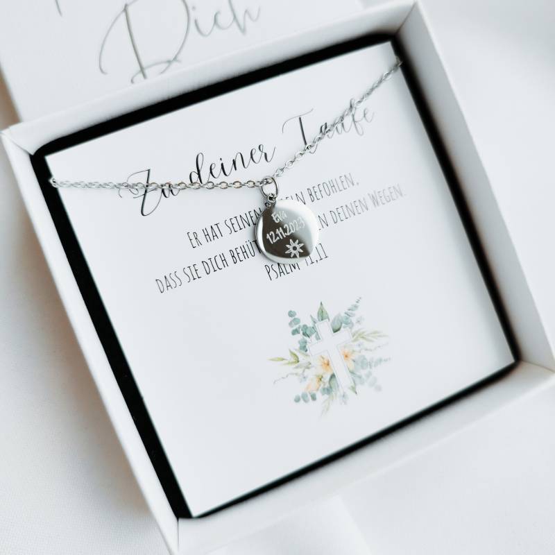 Taufkette Mädchen Junge Personalisiert Mit Gravur Aus Edelstahl von SRJewelryDE