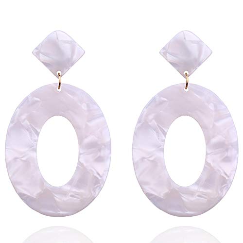 SRMAN Acryl Oval Anhaenger Ohrringe Frauen Geometrie Gross Runde Ohrringe von SRMAN