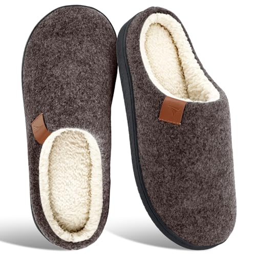 SROTRAS Hausschuhe Herren Warme Winter Pantoffeln Herren Bequem Filzpantoffeln Rutschfeste Mens Slippers Innen & Außen,Braun,46-47 EU SROTRAS Hausschuhe Herren Warme Winter Pantoffeln Herren Bequem Filzpantoffeln Rutschfeste Mens Slippers Innen & Außen,Braun,46-47 EU von SROTRAS
