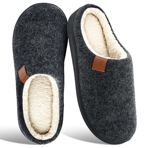 SROTRAS Hausschuhe Herren Warme Winter Pantoffeln Herren Bequem Filzpantoffeln Rutschfeste Mens Slippers Innen & Außen,Schwarz,40-41 EU SROTRAS Hausschuhe Herren Warme Winter Pantoffeln Herren Bequem Filzpantoffeln Rutschfeste Mens Slippers Innen & Außen,Schwarz,40-41 EU von SROTRAS