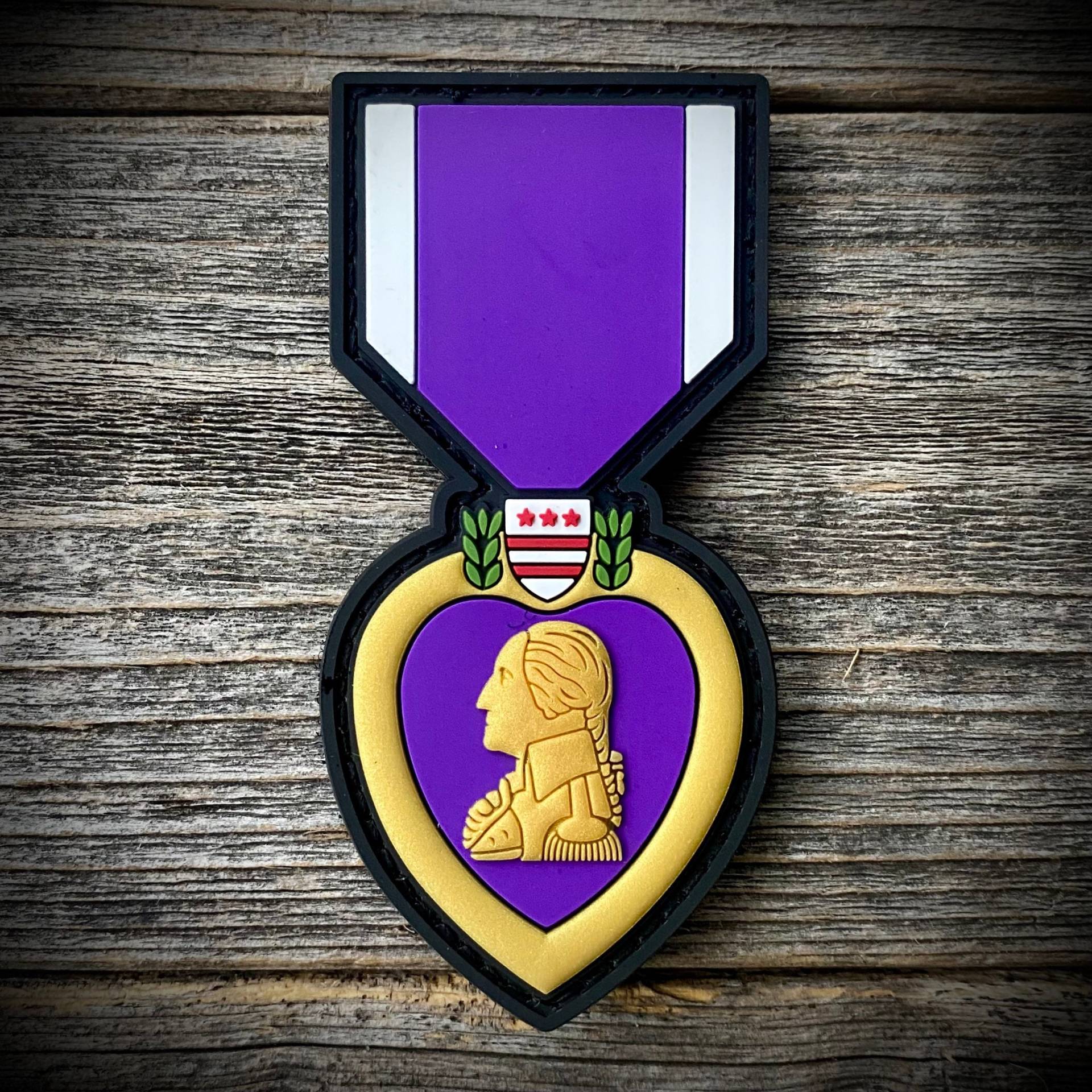 Purple Heart Medal Pvc Patch - Us Militär Army, Navy, Marine Corps, Air Force Gold Metallic Klettverschluss Auf Der Rückseite von SRPatchCo