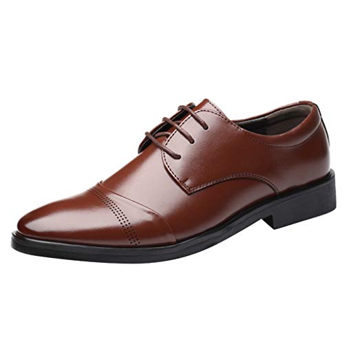 Anzugschuhe Herren Klassischer Business Lederschuhe Hochzeitsschuhe Schnürhalbschuhe Oxford Anzugschuhe Männer Businessschuhe Oxford Derby Schuhe Schwarz Braun 37-48 von SRTUMEY