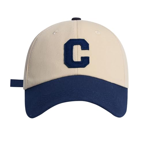 SRTUMEY Unisex Kappe Warm Baseball Caps Winddicht Basecap mit oder Wunschtext individuell Bestickt Auswahl für Damen und Herren Soft Top C Letter Colored Duck Tongue Hat Baseball Hat Cap von SRTUMEY