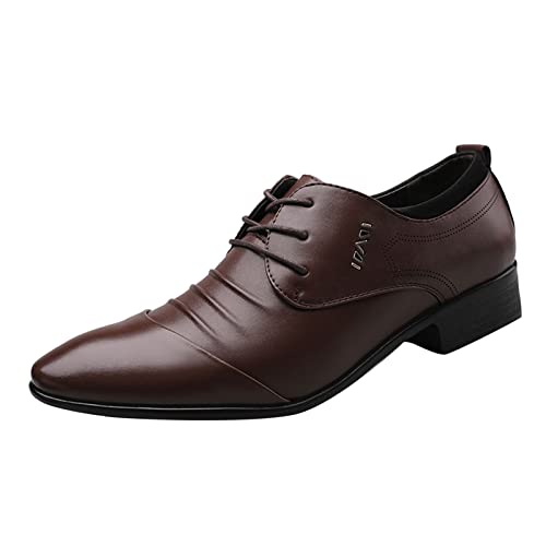 Tanzschuhe Herren Hochzeitsschuhe Schnürhalbschuhe Klassischer Business Lederschuhe Oxford Anzugschuhe Oxford Derby Schuhe Männer Businessschuhe Schwarz Braun 37-48 von SRTUMEY