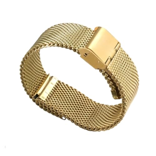 SRTYDCUR 18 mm 20 mm 22 mm 24 mm Milanese Loop Uhrenarmband 1,0 mm Mesh 3.0 gewebtes Armband kompatibel mit Seiko kompatibel mit DW-Armbändern goldenes Ersatzarmband(1.0 mesh Gold,24mm) von SRTYDCUR