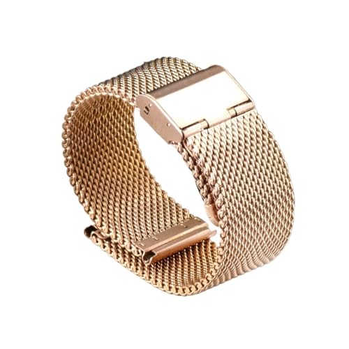 SRTYDCUR 18 mm 20 mm 22 mm 24 mm Milanese Loop Uhrenarmband 1,0 mm Mesh 3.0 gewebtes Armband kompatibel mit Seiko kompatibel mit DW-Armbändern goldenes Ersatzarmband(1.0 mesh Rose gold,24mm) von SRTYDCUR