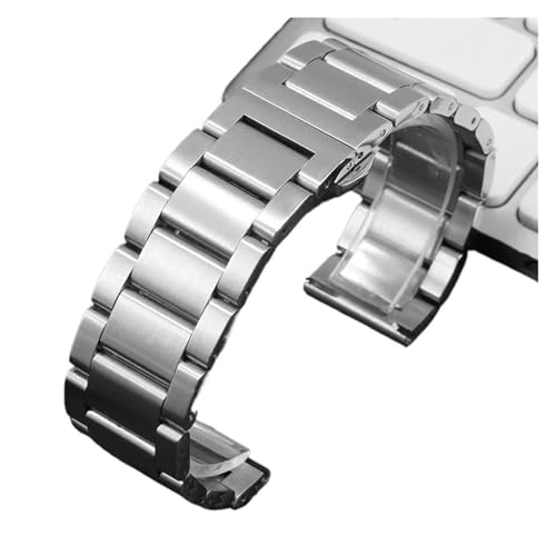 SRTYDCUR 20 mm 22 24 Edelstahl-Armband kompatibel mit C-ASIO PRG-600YB PRW-6600 EQB-501 EFR-303L Wach Kette Silber Schwarz(Matte silver,22mm) von SRTYDCUR
