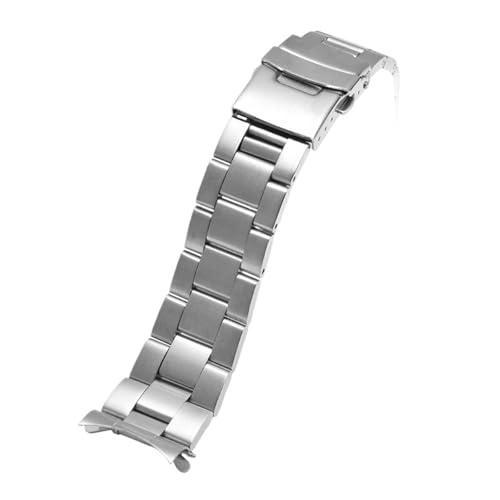 SRTYDCUR 20mm 22mm Massives Edelstahlarmband Gebogenes Ende Faltschließe Herren Metall Ersatzband Armband Uhrenzubehör for Seiko(3 pointer,20mm) von SRTYDCUR