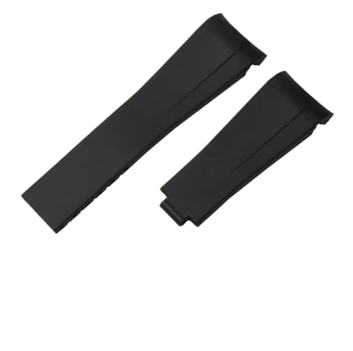 SRTYDCUR Gummi-Armband kompatibel mit Rolex Submariner DAYTONA GMT Yacht-Master Silikonarmband schwarzes Uhrenarmband(Black no clasp,21mm) von SRTYDCUR