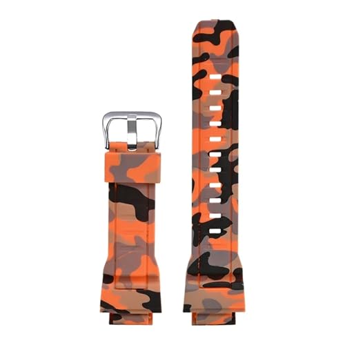 SRTYDCUR Gummiband kompatibel mit Casio G-Shock RANGEMAN GW-9400 GW-9300 G-9300 Camouflage Sport wasserdicht TPU Herren Ersatz Uhrenarmband(Camo Orange 01) von SRTYDCUR